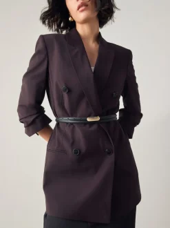Noir/doré - Ceinture en PU double enveloppe