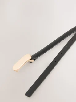 Noir/doré - Ceinture en PU double enveloppe