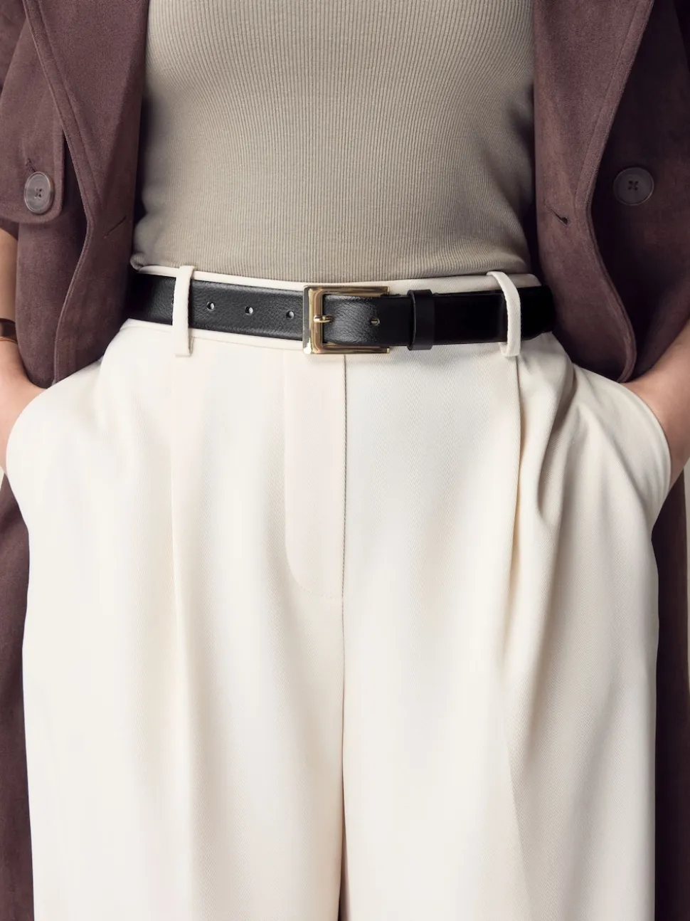 Noir/doré - Ceinture N. Premium Made In Italie en Cuir