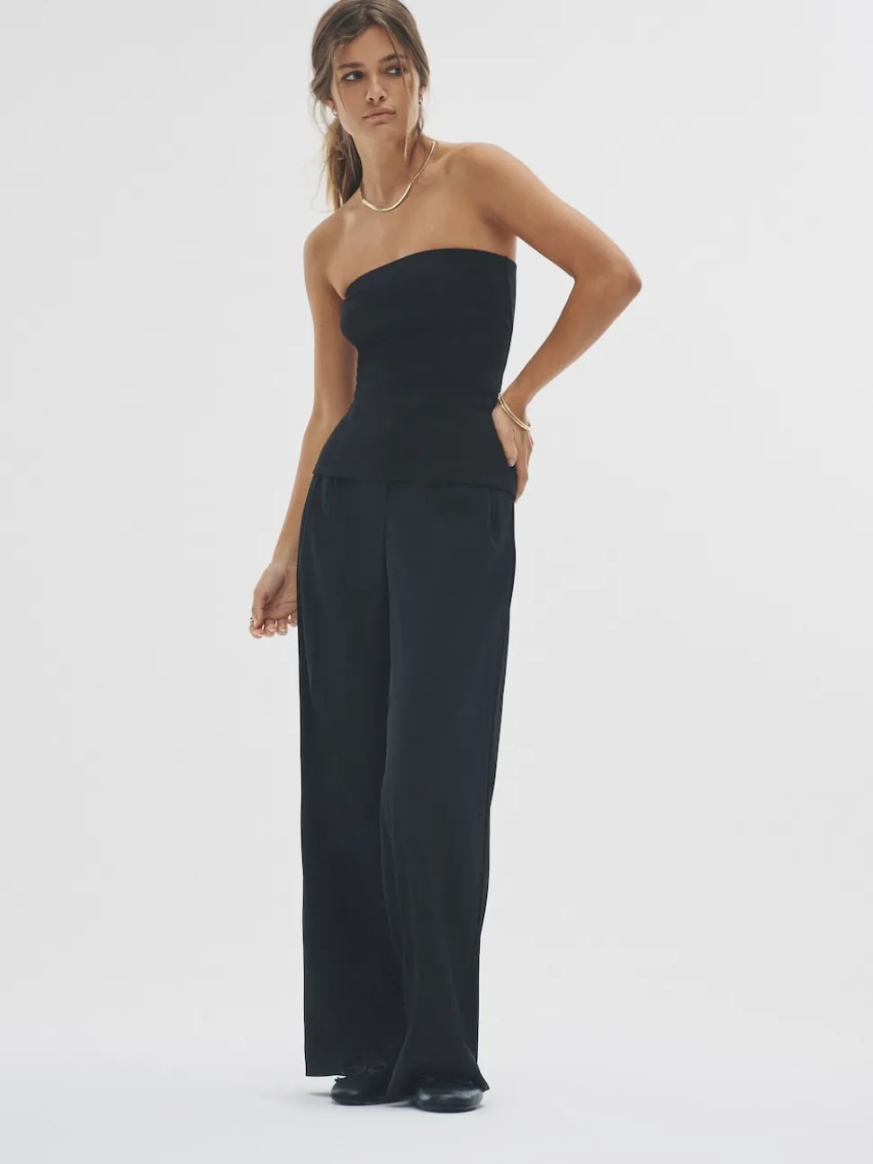 Noir/Gris - The Set lot de 2 pantalons plissés amples