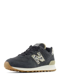 Noir/imprimé léopard - New Balance 574 Trainers