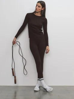 Noir/Marron Chocolat/Kaki - The Set lot de 3 leggings côtelés actifs