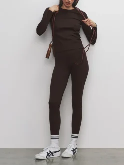 Noir/Marron Chocolat/Kaki - The Set lot de 3 leggings côtelés actifs