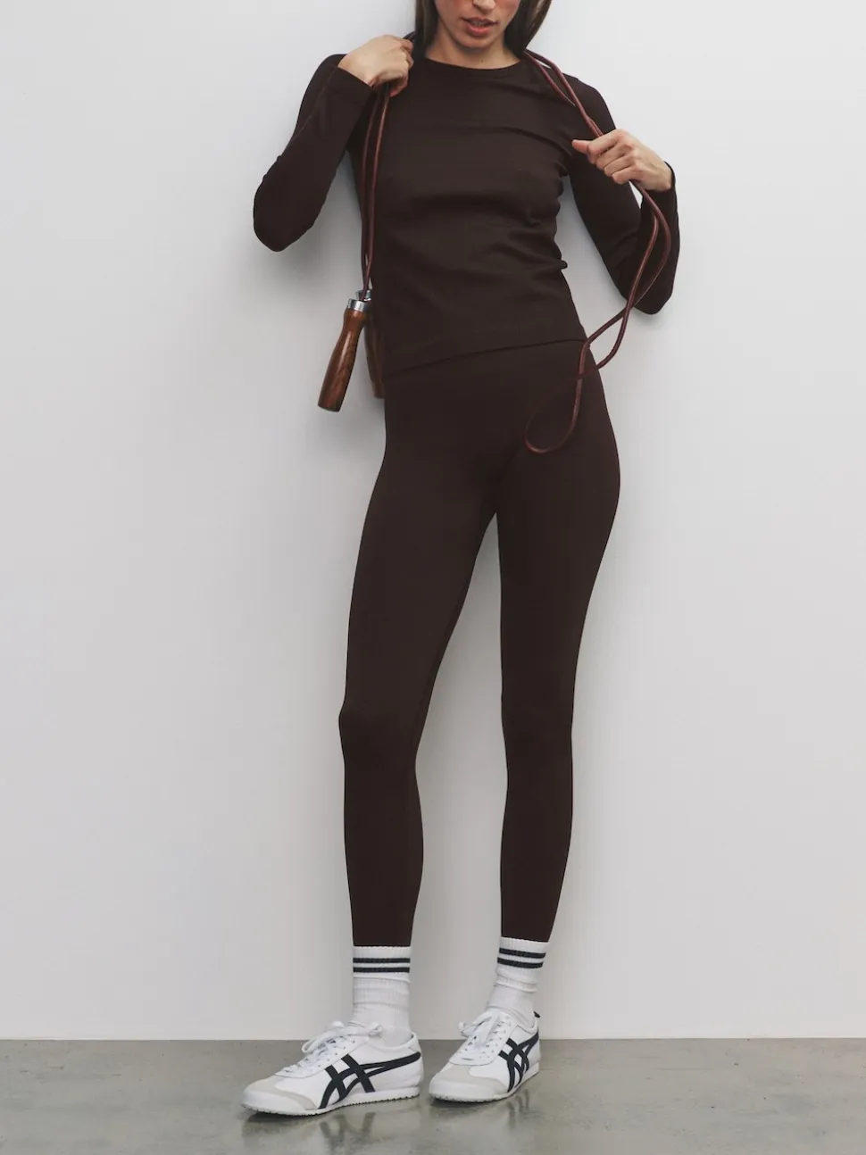 Noir/Marron Chocolat/Kaki - The Set lot de 3 leggings côtelés actifs