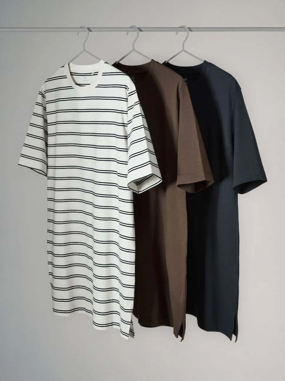 Noir/Marron Chocolat/Rayé - The Set lot de 3 Robes chemises à Manches courtes