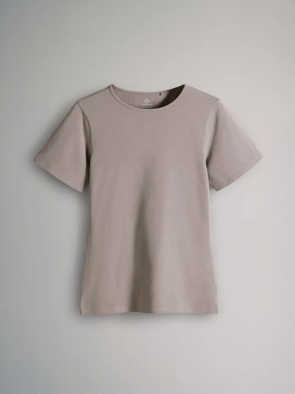 Noir/marron/neutre/nude/blanc - The Set lot de 5 t-shirts ajustés à col ras du cou à manches courtes