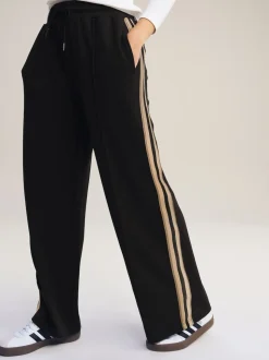 Noir/Neutre - Pantalons de survêtement Slinky à jambes Amples et rayures latérales
