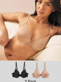 Noir/Praline Nude - Lot de 2 Soutiens-gorge A-E Smoothing Ultimate Comfort