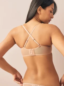 Noir/Praline Nude - Lot de 2 Soutiens-gorge multipositions sans bretelles à dentelle légère A-E