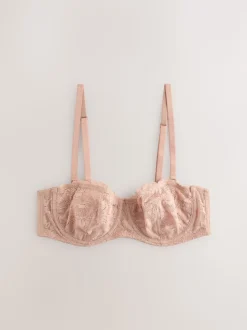 Noir/Praline Nude - Lot de 2 soutiens-gorge multipositions sans bretelles en dentelle non rembourrée