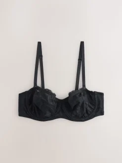 Noir/Praline Nude - Lot de 2 soutiens-gorge multipositions sans bretelles en dentelle non rembourrée
