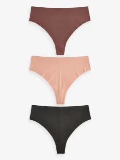 Noir/praline nude/chocolat nude - Lot 3 culottes invisibles et confortables