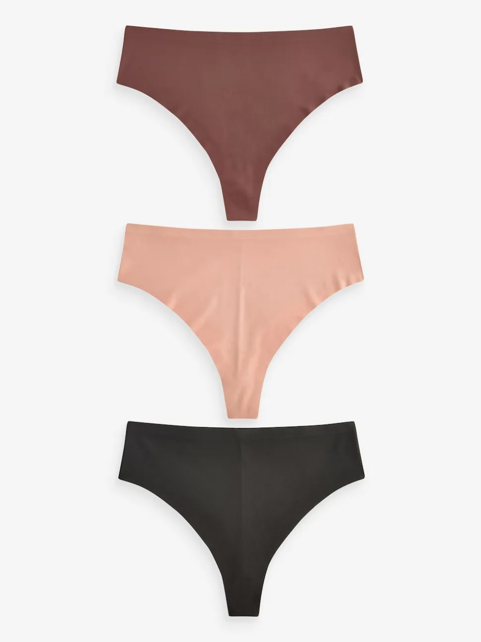 Noir/praline nude/chocolat nude - Lot 3 culottes invisibles et confortables