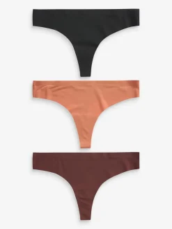 Noir/praline nude/chocolat nude - Lot 3 culottes invisibles et confortables
