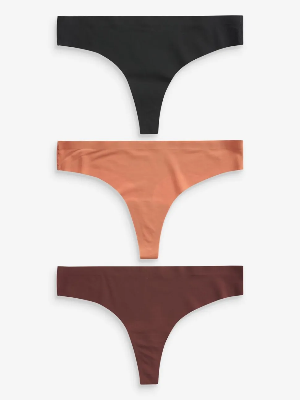 Noir/praline nude/chocolat nude - Lot 3 culottes invisibles et confortables