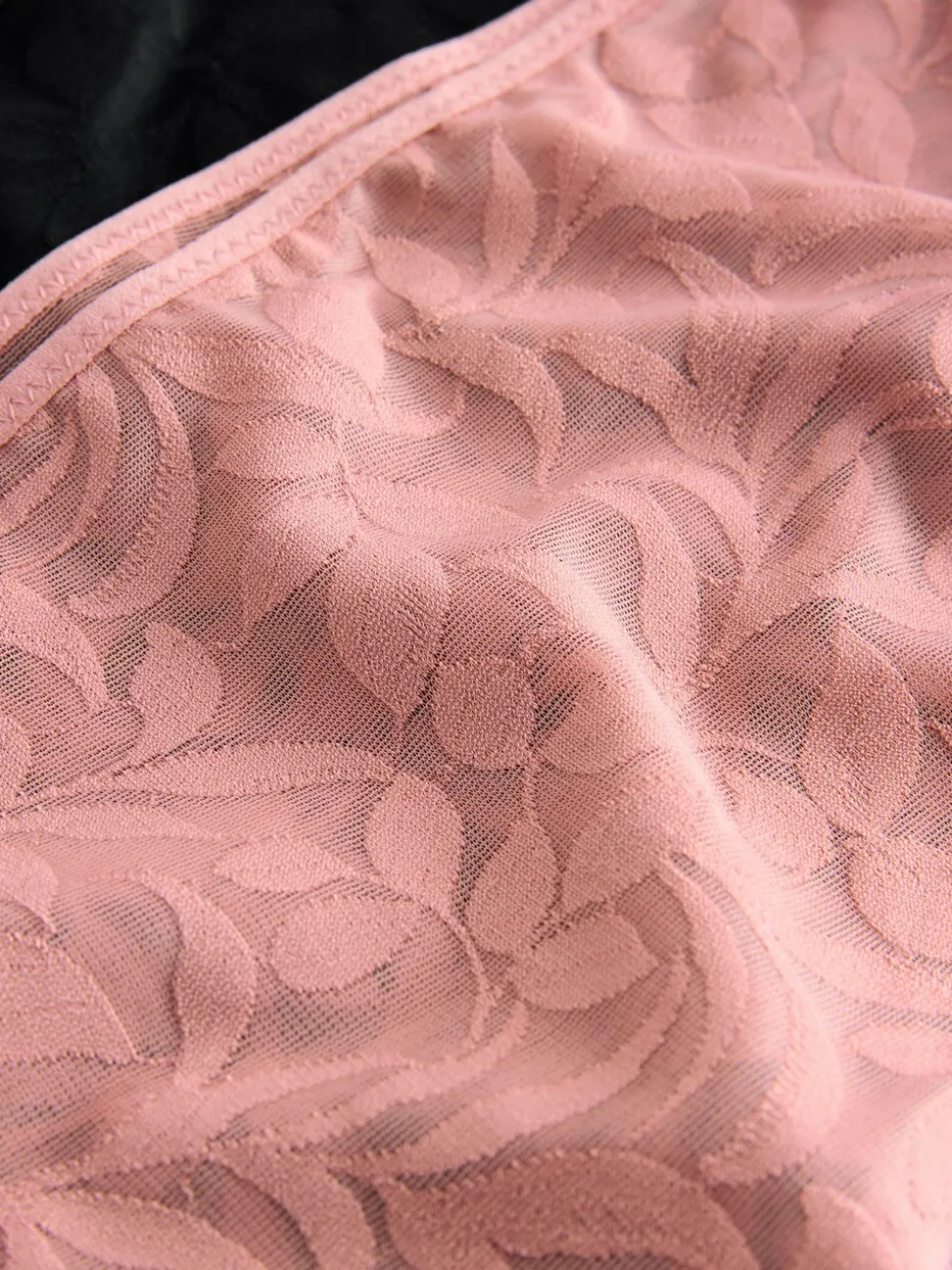 Noir/Rose - Lot de 2 culottes mi-longues en dentelle