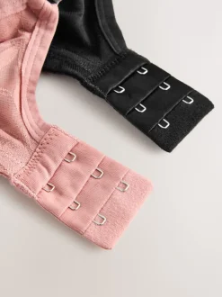 Noir/Rose - Lot de 2 soutiens-gorge DD-G en dentelle non rembourrés à bonnets complets