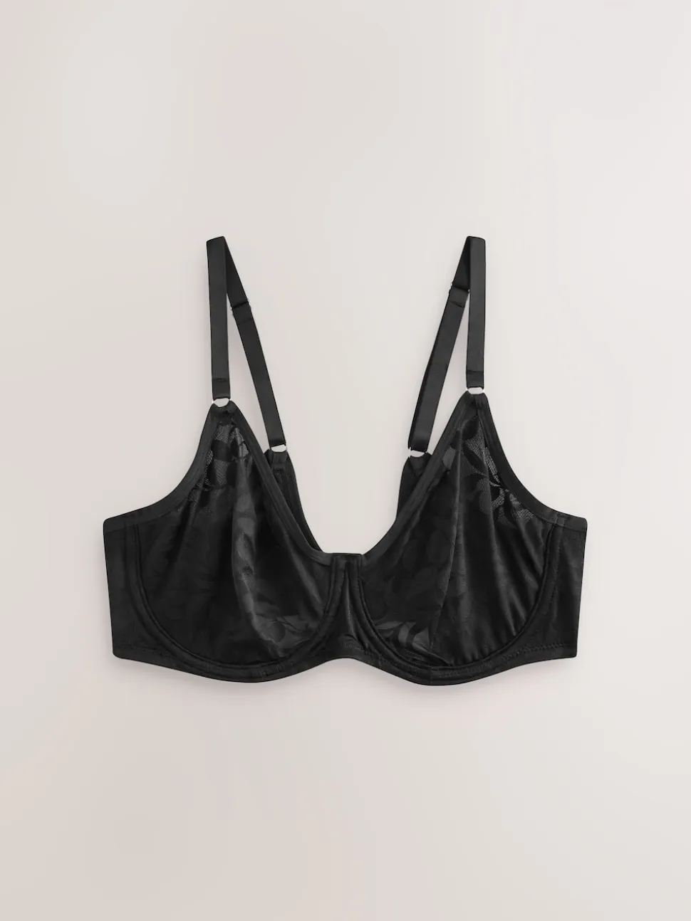 Noir/Rose - Lot de 2 soutiens-gorge DD-G en dentelle non rembourrés à bonnets complets