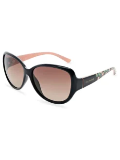 Noir/Rose - Lunettes de soleil Ted Baker femme oversize avec imprimé floral exclusif sur les branches