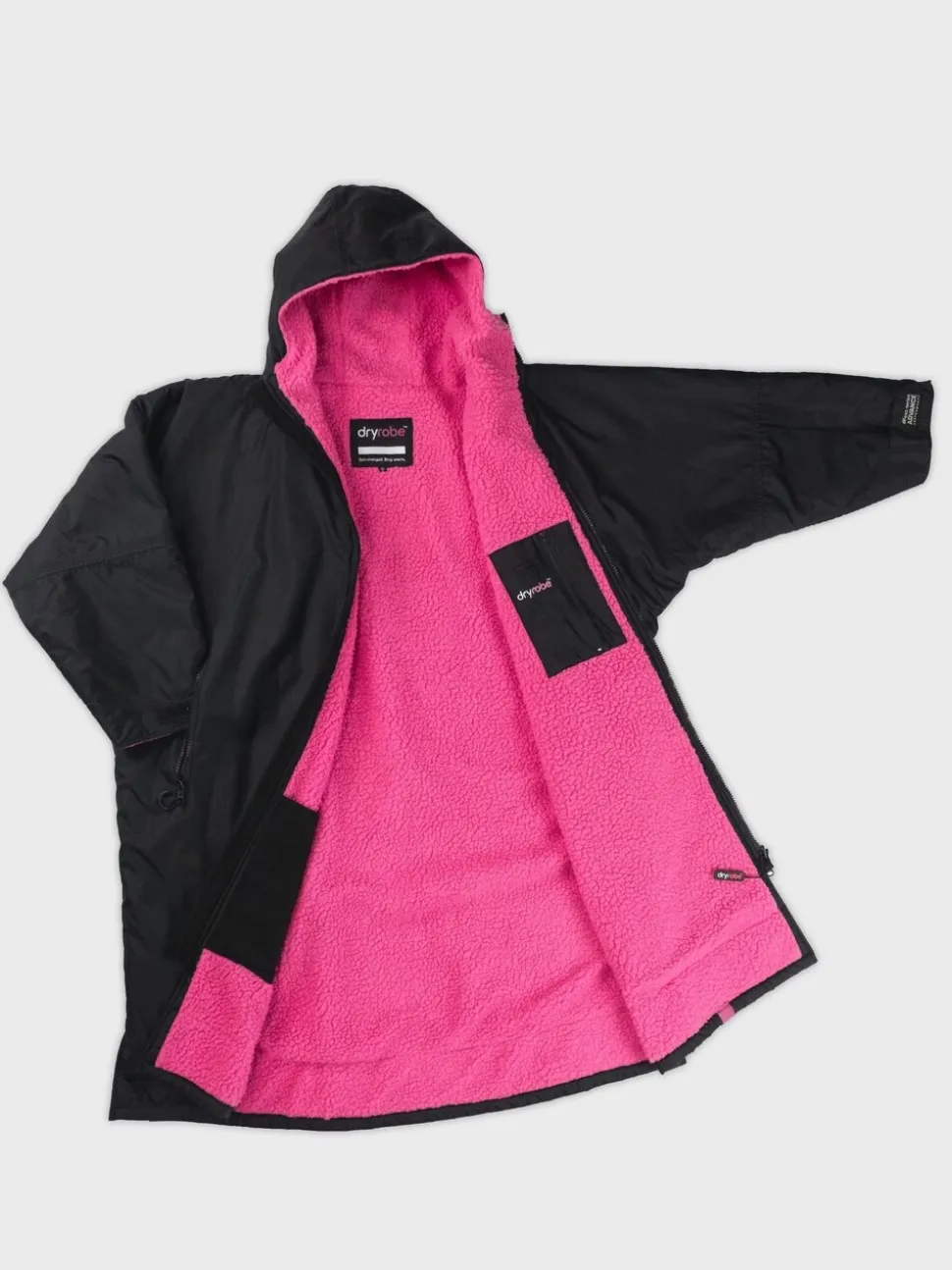 Noir/Rose - Manteaux à langer desdryrobes ornée de manches longues pour adulte