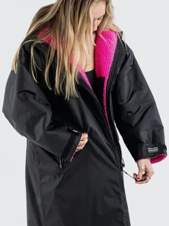 Noir/Rose - Manteaux à langer desdryrobes ornée de manches longues pour adulte