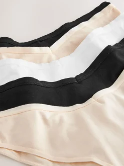 Noir/Rose pâle Nude/Blanc - Culotte en coton riche 5 Pack