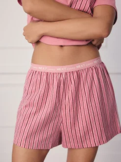 Noir/Rose Rayure - Ensemble de 2 pyjamas shorts