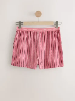 Noir/Rose Rayure - Ensemble de 2 pyjamas shorts