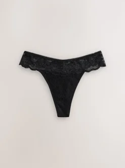 noir/rouge baie - String All Over Dentelle Light Flow Period Slips 2 Lot