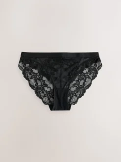 Noir/Rouge/Crème - Lot de 3 slips en dentelle