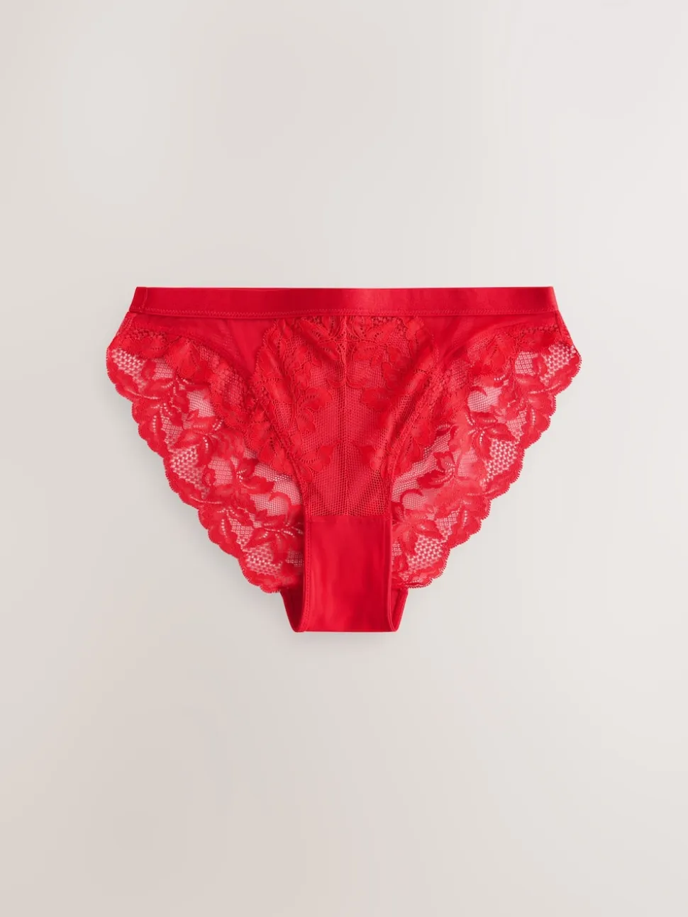 Noir/Rouge/Crème - Lot de 3 slips en dentelle