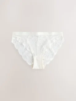 Noir/Rouge/Crème - Lot de 3 slips en dentelle