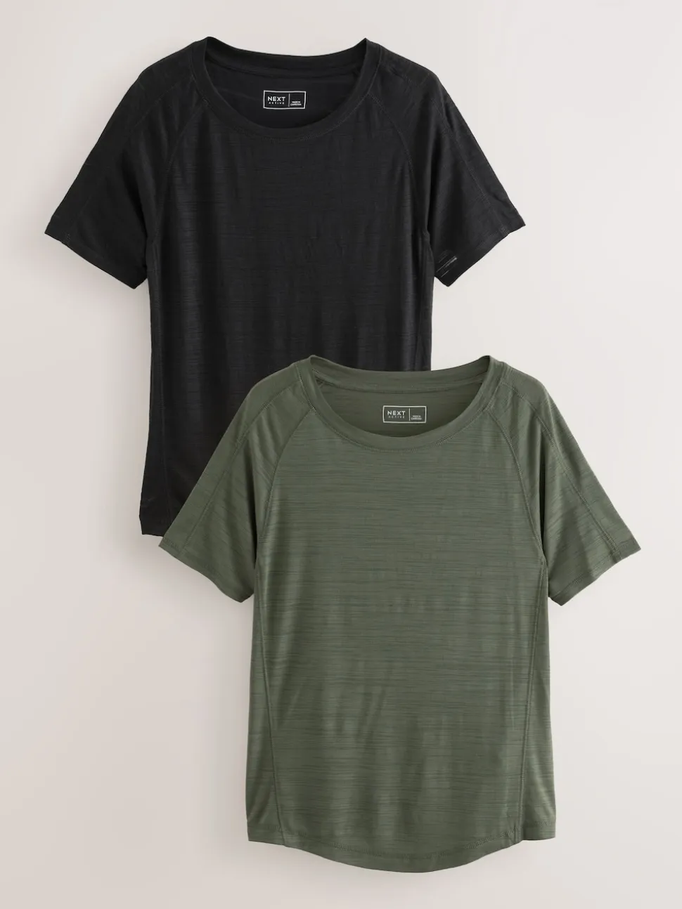 Noir/Vert - Lot de 2 t-shirts Active Crew Neck légers à manches courtes