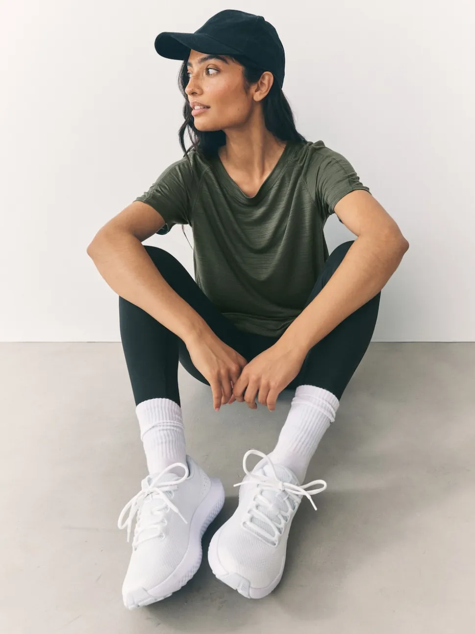Noir/Vert - Lot de 2 t-shirts Active Crew Neck légers à manches courtes