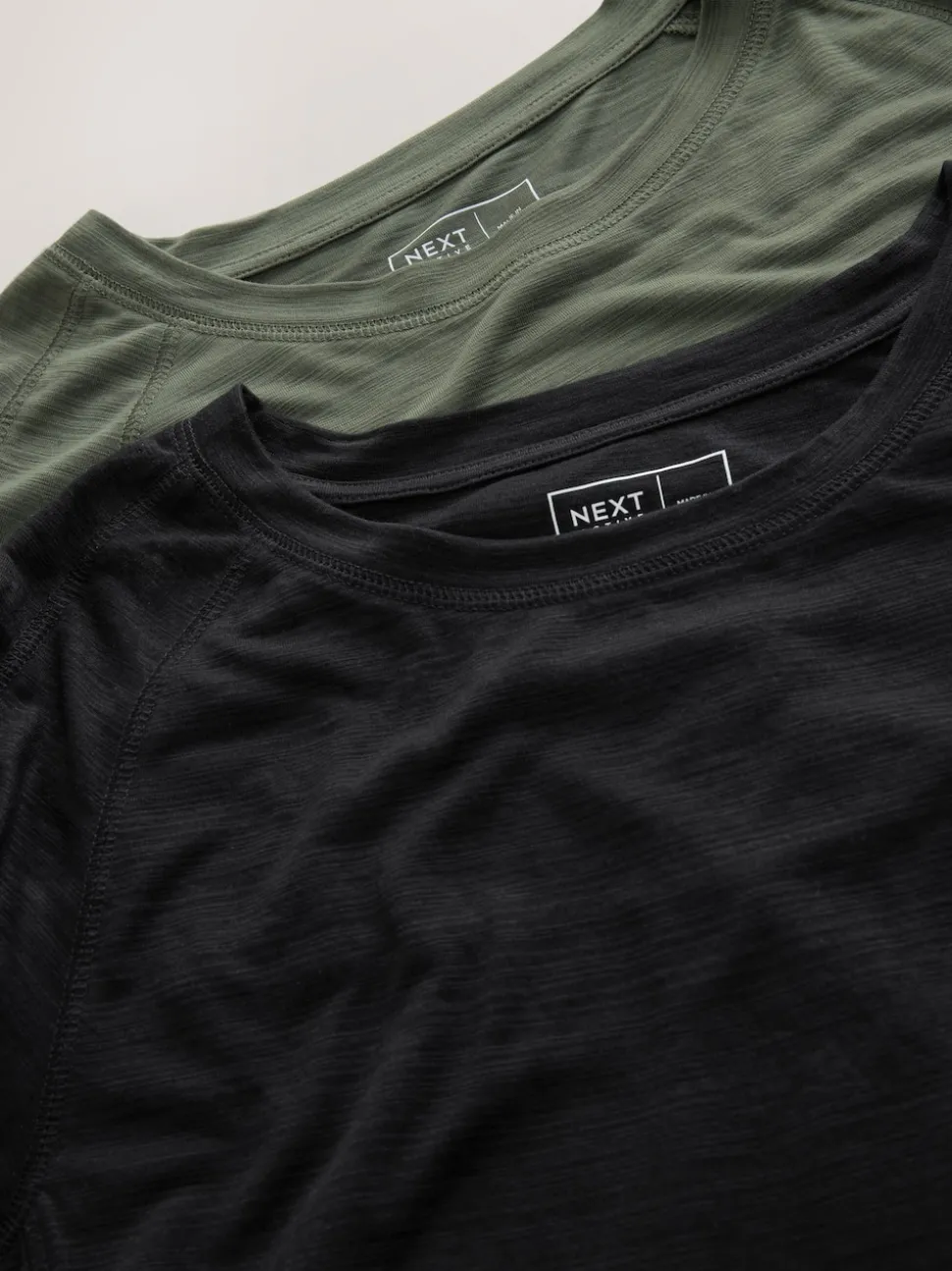 Noir/Vert - Lot de 2 t-shirts Active Crew Neck légers à manches courtes