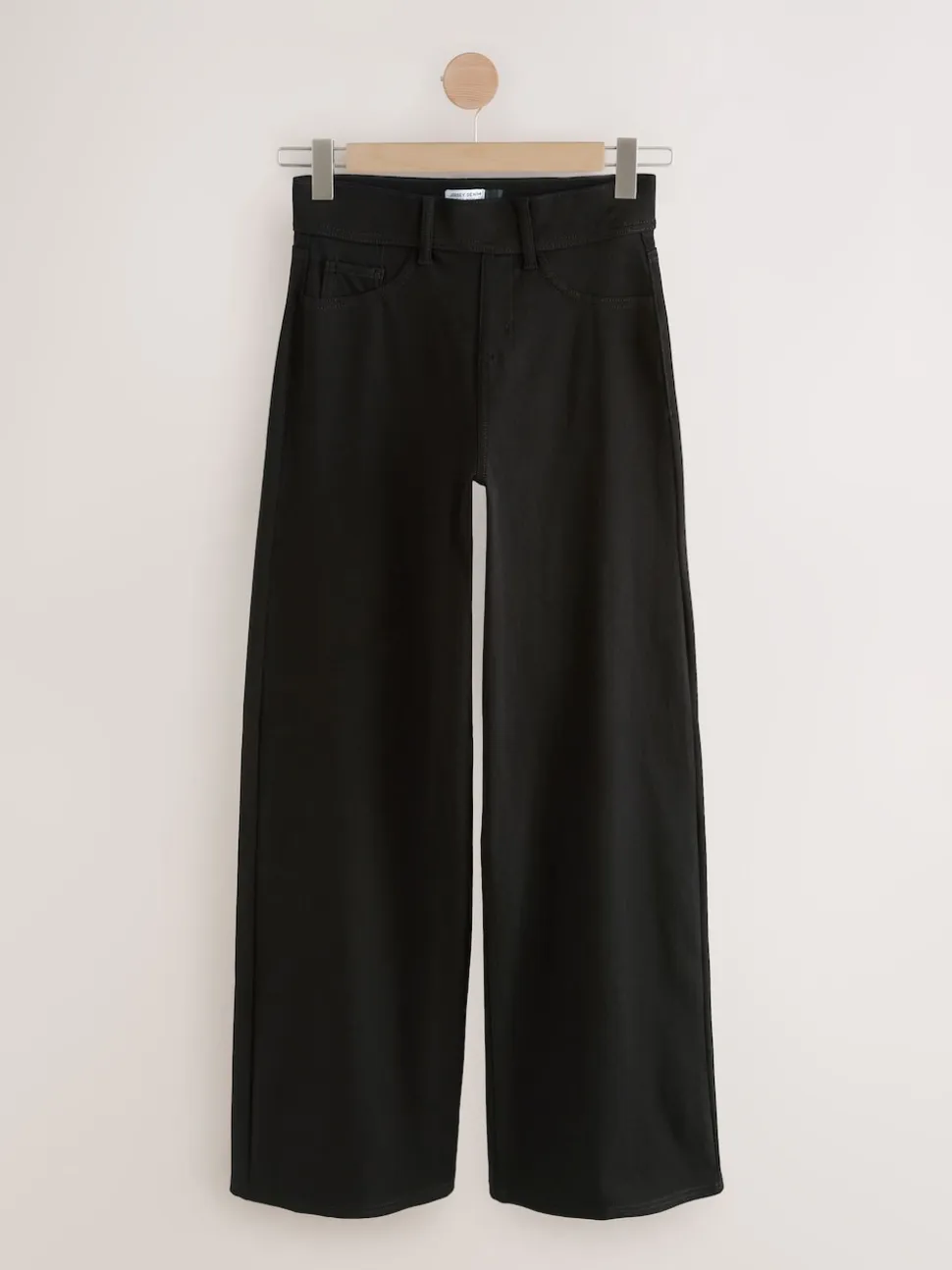 Noir/vert sauge - Lot de 2 pantalons jambes larges en denim jersey