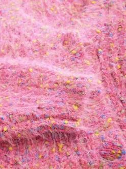 Néppy rose vif - Cardigan Texture duveteux à col en V