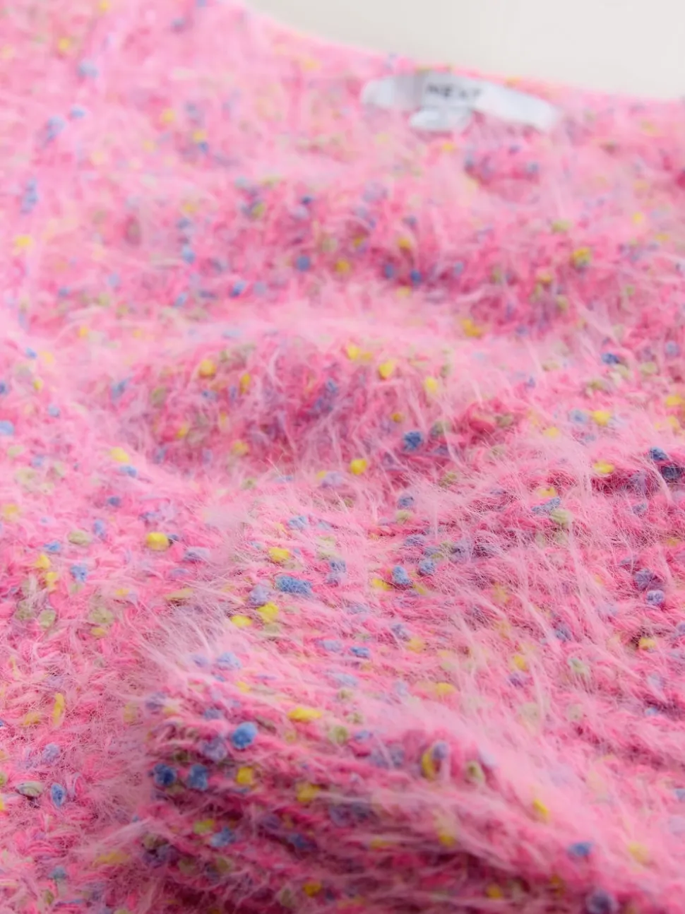 Néppy rose vif - Pull à Texture duveteuse à col en V