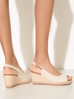 Nude - Friends Like These Sandales compensées en faux suède à bride arrière et bout ouvert espadrille