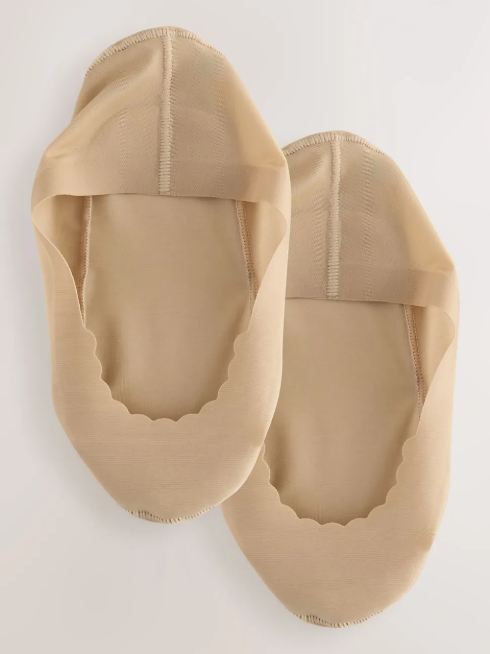 Nude - Lot de 2 paires de chaussettes invisibles transparentes à bord festonné