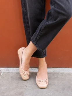 Nude - Novo Ballerines CAPRICORN à nœud carré doux avec embout