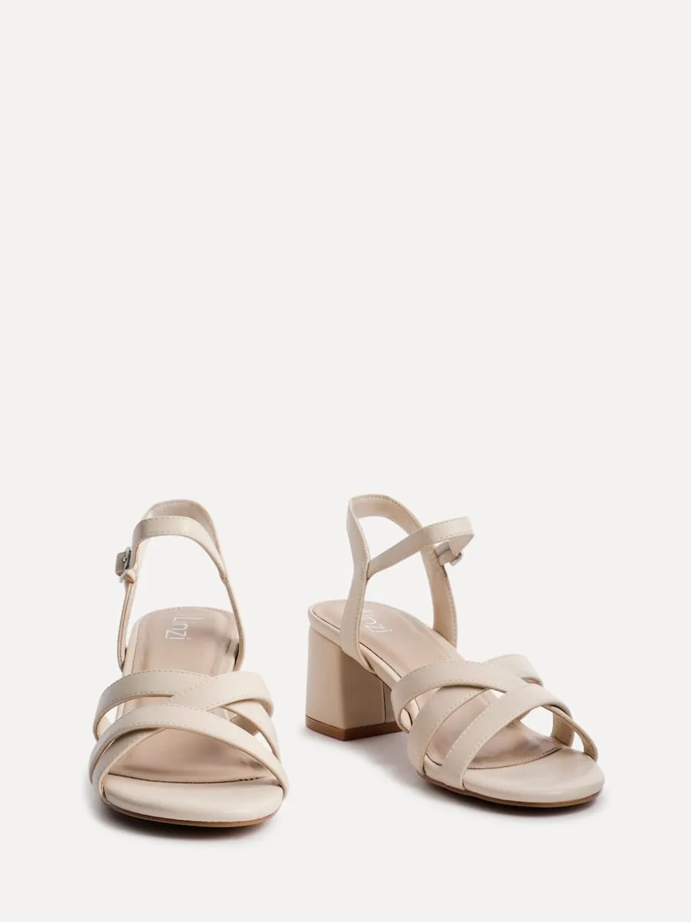 Nude - Sandales Linzi Flair à talons avec bretelles croisées sur le devant