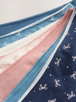 Nœuds bleus - Culotte en coton riche 7 Pack