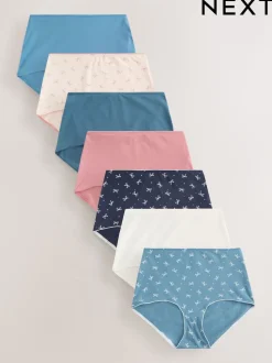 Nœuds bleus - Culotte en coton riche 7 Pack