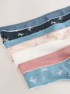 Nœuds bleus - Culotte en coton riche 7 Pack