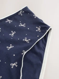 Nœuds bleus - Culotte en coton riche 7 Pack