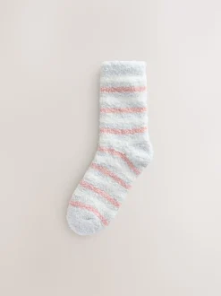 Nœuds rose/gris - Lot de 4 paires de chaussettes douillettes