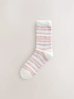 Nœuds rose/gris - Lot de 4 paires de chaussettes douillettes