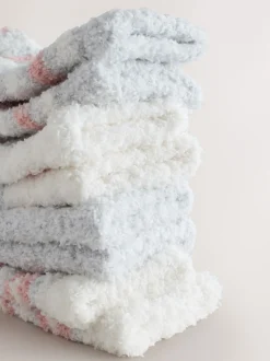 Nœuds rose/gris - Lot de 4 paires de chaussettes douillettes