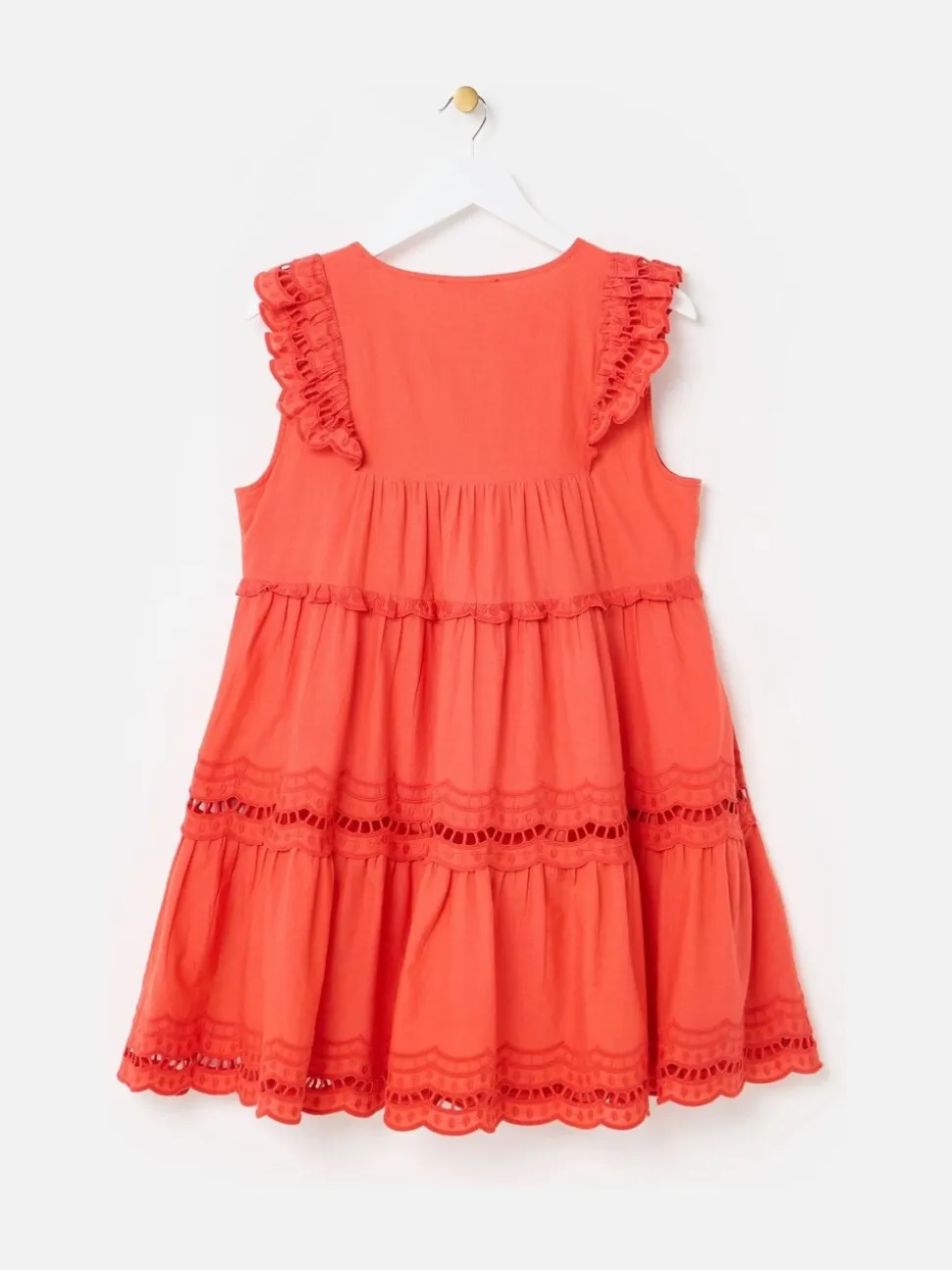 Oliver Bonas Robe courte à volants avec bordure en échelle de corail